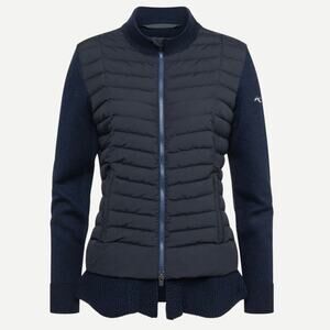 KJUS Ramona Insulation Jacket Knit Merino Wool Sweater Navy Blue Size 36 Small